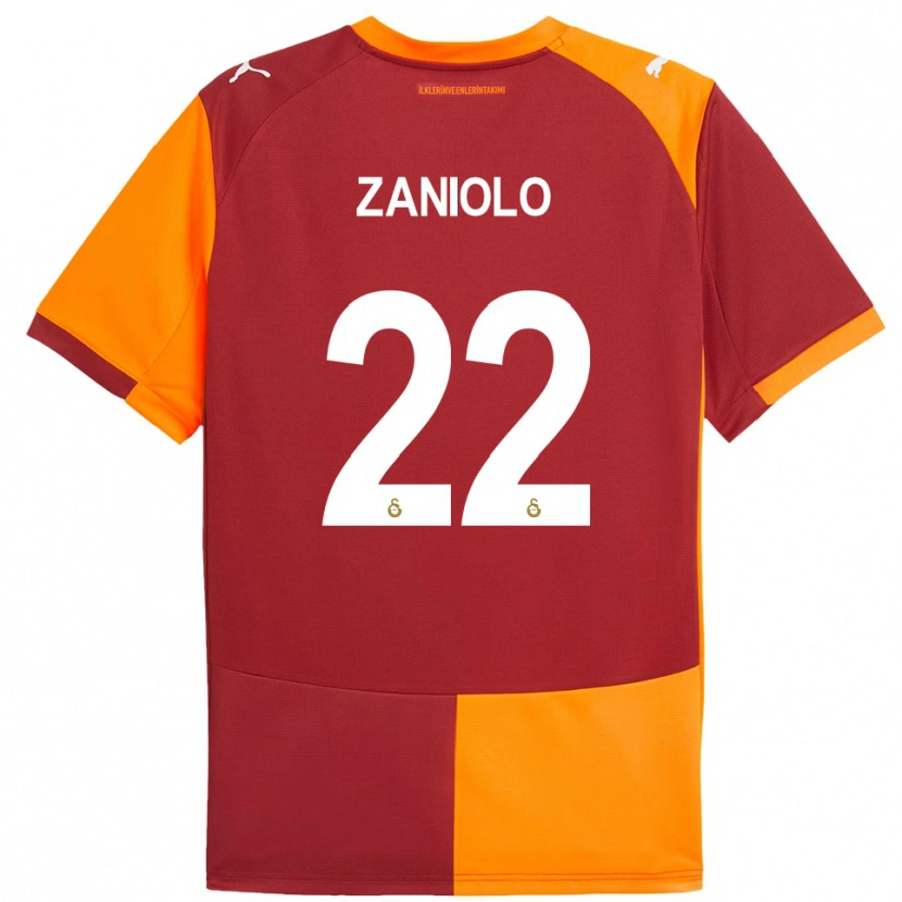 Danxen Herren Nicolò Zaniolo #22 Rot Orange Heimtrikot Trikot 2025/26 T-Shirt Schweiz
