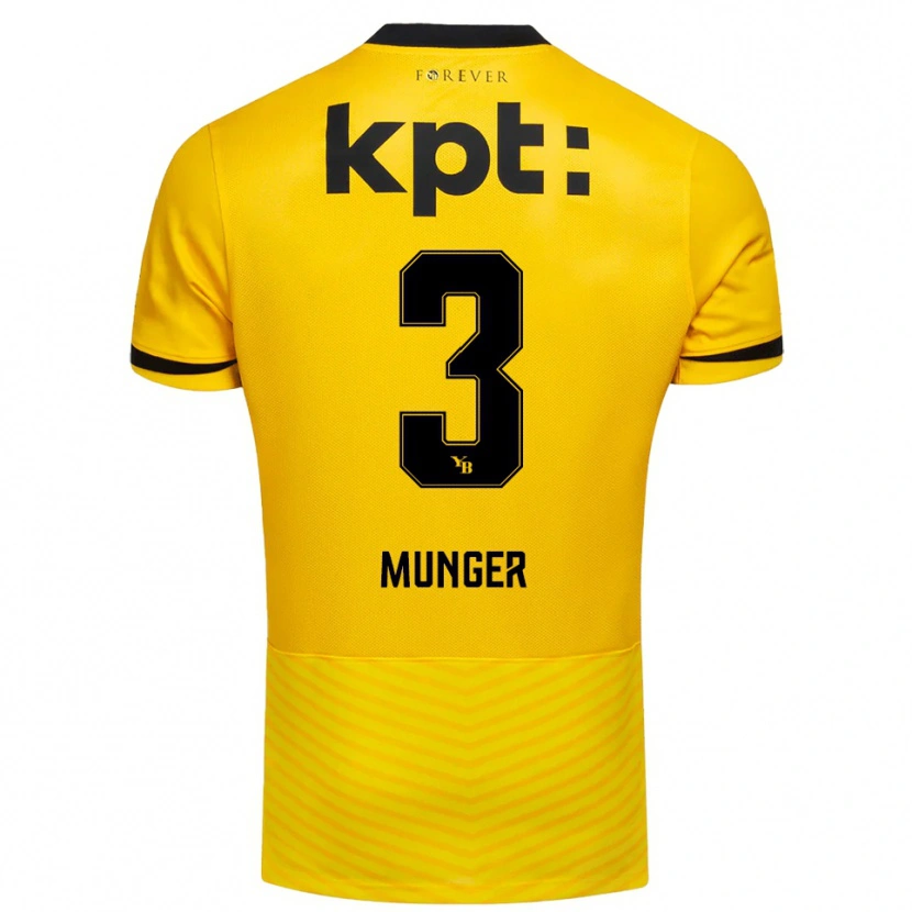 Danxen Herren Noa Münger #3 Gelb Schwarz Heimtrikot Trikot 2025/26 T-Shirt Schweiz