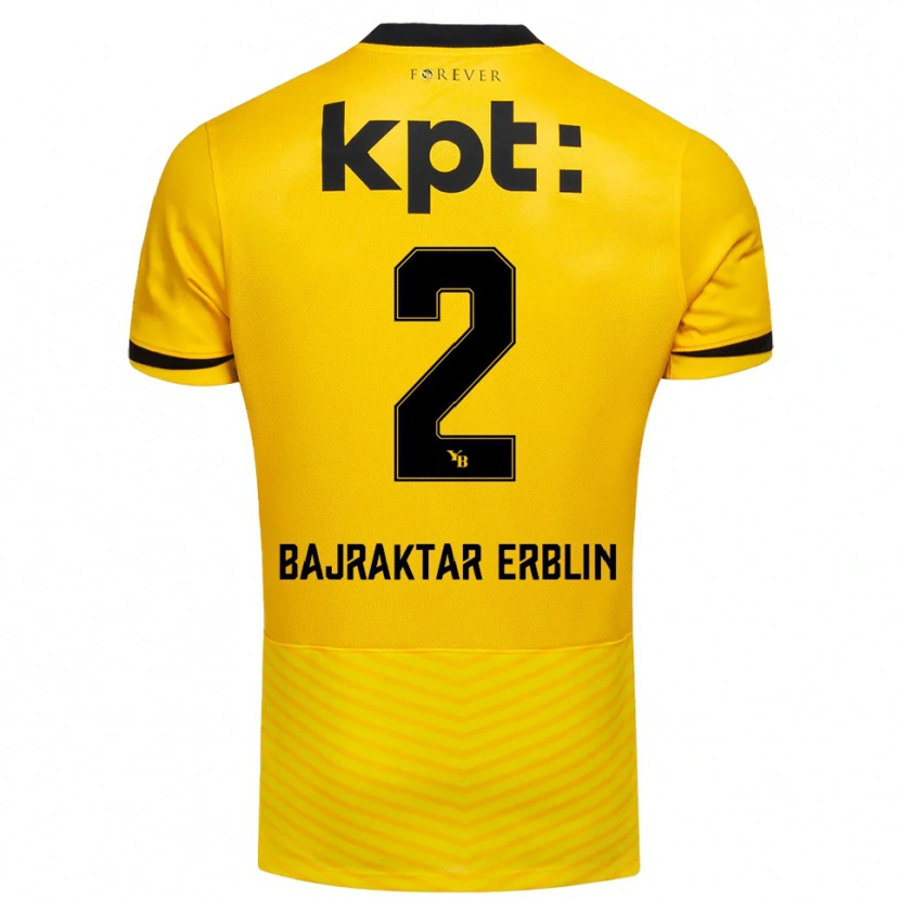 Danxen Herren Erblin Bajraktar #2 Gelb Schwarz Heimtrikot Trikot 2025/26 T-Shirt Schweiz