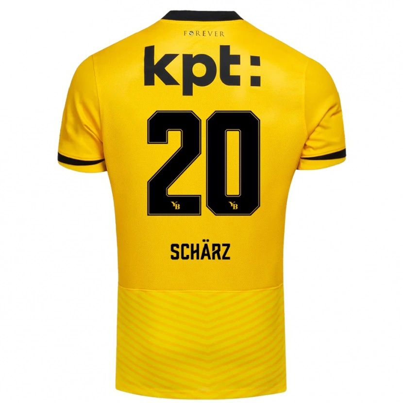 Danxen Herren Noa Schärz #20 Gelb Schwarz Heimtrikot Trikot 2025/26 T-Shirt Schweiz