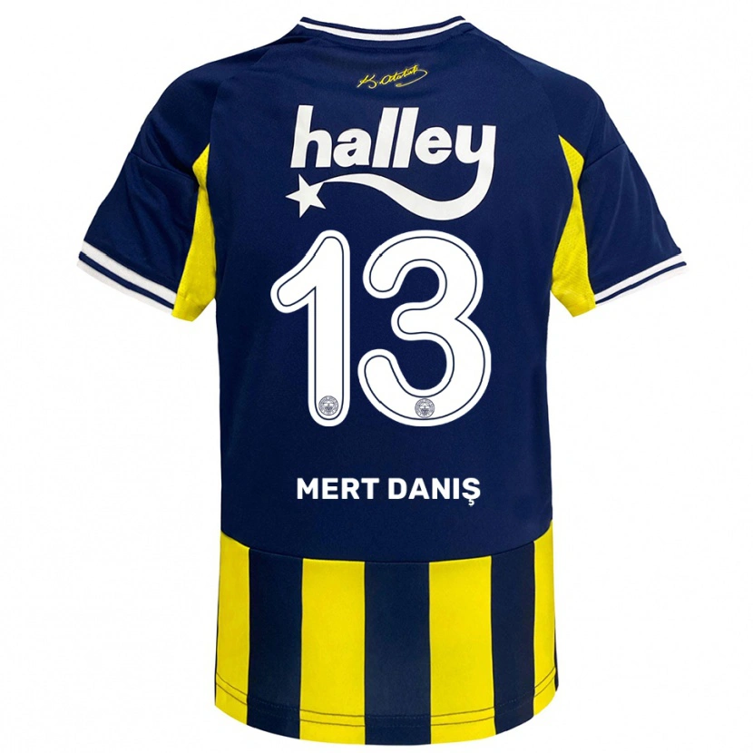 Danxen Herren Mustafa Mert Danış #13 Gelb Marineblau Weiß Heimtrikot Trikot 2025/26 T-Shirt Schweiz