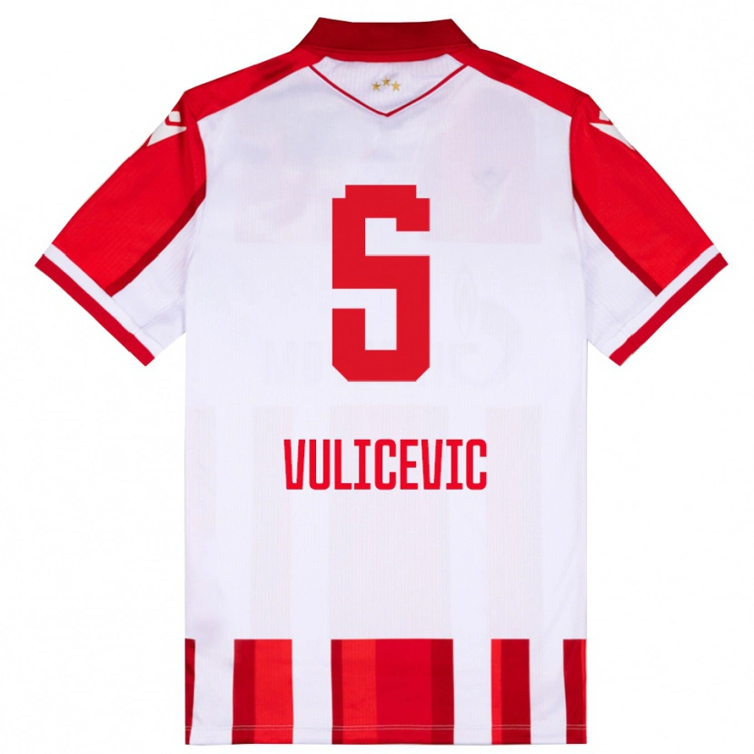 Danxen Herren Ognjen Vulicevic #5 Rot Weiß Heimtrikot Trikot 2025/26 T-Shirt Schweiz