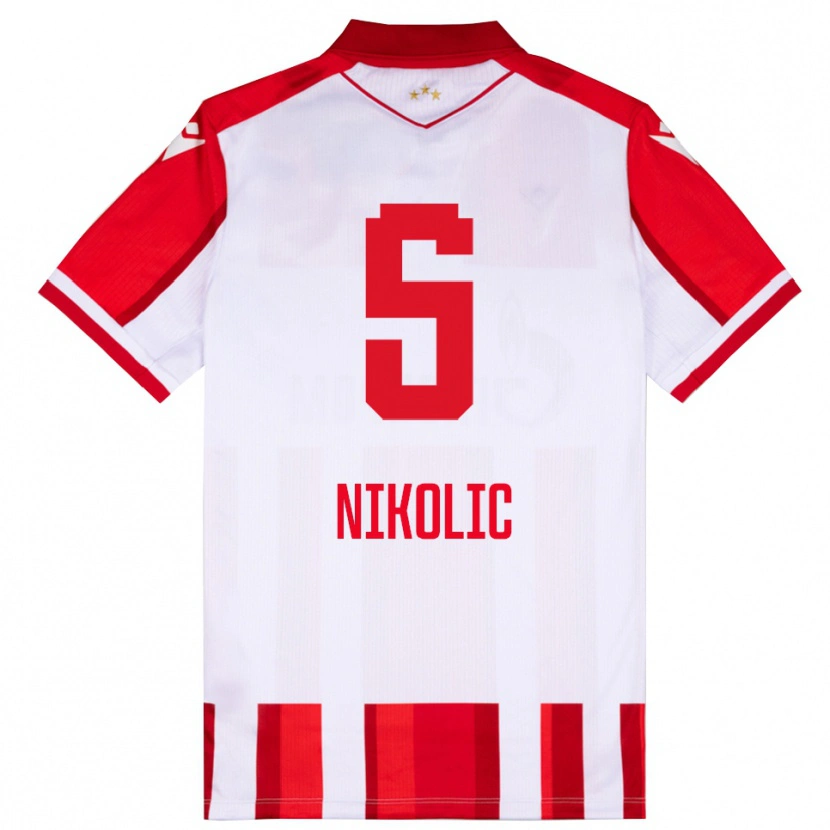 Danxen Herren Lazar Nikolic #5 Rot Weiß Heimtrikot Trikot 2025/26 T-Shirt Schweiz
