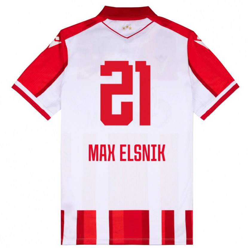 Danxen Herren Timi Max Elsnik #21 Rot Weiß Heimtrikot Trikot 2025/26 T-Shirt Schweiz