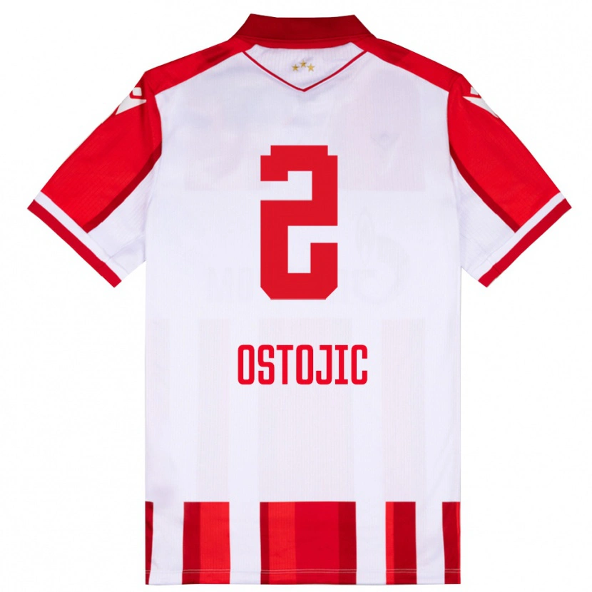 Danxen Herren Mateja Ostojic #2 Rot Weiß Heimtrikot Trikot 2025/26 T-Shirt Schweiz
