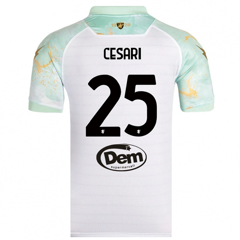 Danxen Herren Nicolò Cesari #25 Weiß Schwarz Auswärtstrikot Trikot 2025/26 T-Shirt Schweiz