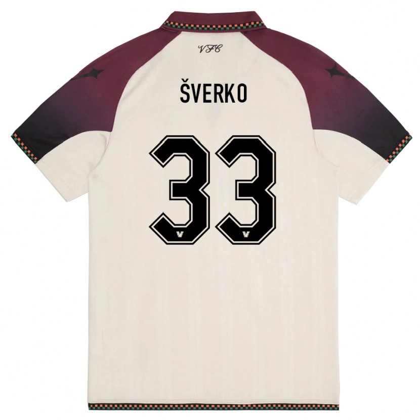 Danxen Herren Marin Šverko #33 Cremefarben Burgund Auswärtstrikot Trikot 2025/26 T-Shirt Schweiz