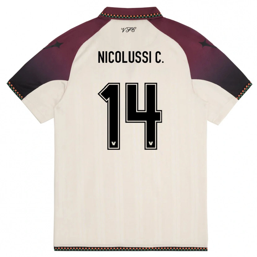 Danxen Herren Hans Nicolussi Caviglia #14 Cremefarben Burgund Auswärtstrikot Trikot 2025/26 T-Shirt Schweiz