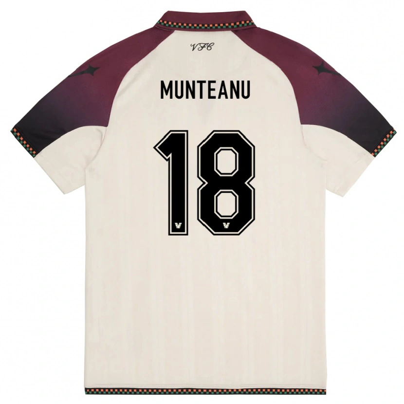 Danxen Herren Denis Munteanu #18 Cremefarben Burgund Auswärtstrikot Trikot 2025/26 T-Shirt Schweiz