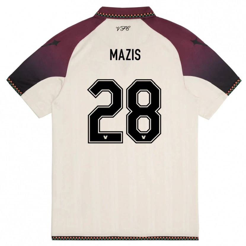 Danxen Herren Francesca Mazis #28 Cremefarben Burgund Auswärtstrikot Trikot 2025/26 T-Shirt Schweiz