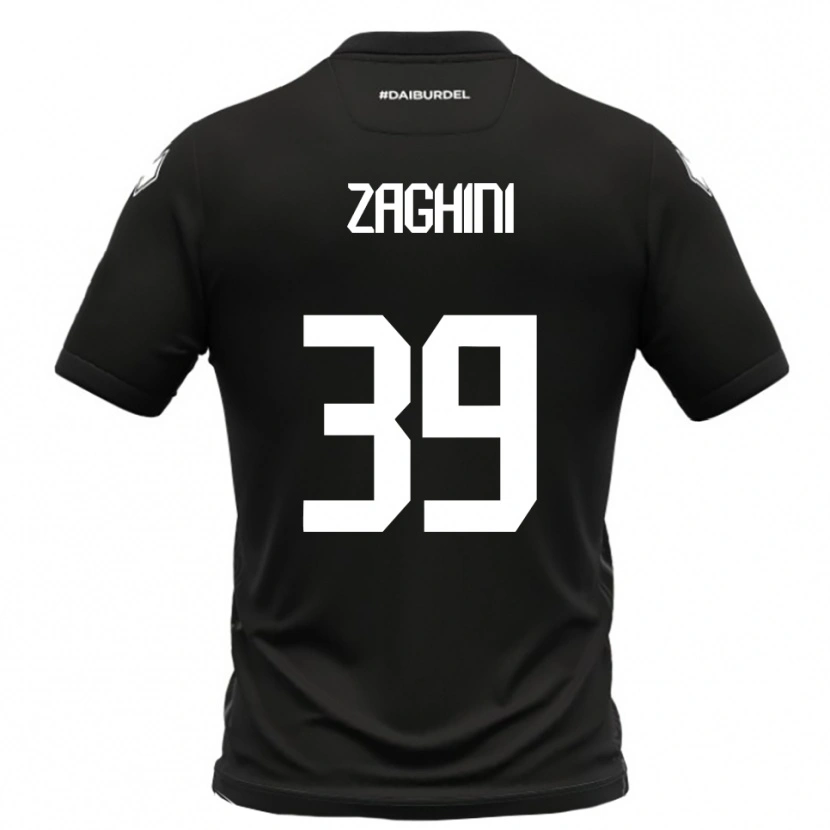 Danxen Herren Mattia Zaghini #39 Schwarz Weiß Auswärtstrikot Trikot 2025/26 T-Shirt Schweiz