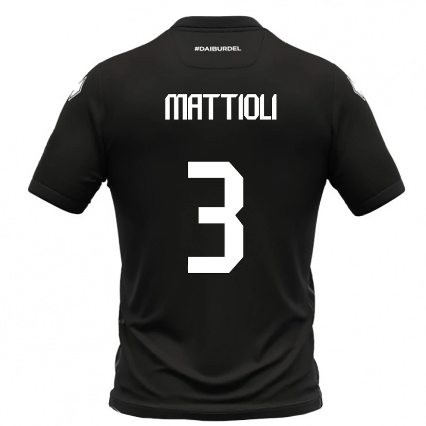Danxen Herren Giovanni Mattioli #3 Schwarz Weiß Auswärtstrikot Trikot 2025/26 T-Shirt Schweiz