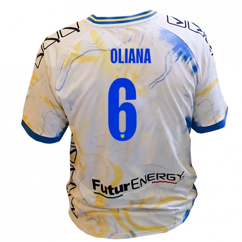Danxen Herren Filippo Oliana #6 Weiß Gelb Blau Auswärtstrikot Trikot 2025/26 T-Shirt Schweiz