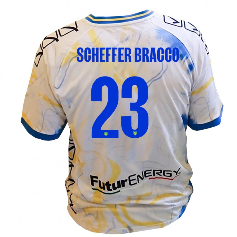Danxen Herren Mateo Scheffer Bracco #23 Weiß Gelb Blau Auswärtstrikot Trikot 2025/26 T-Shirt Schweiz