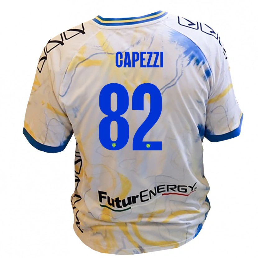Danxen Herren Leonardo Capezzi #82 Weiß Gelb Blau Auswärtstrikot Trikot 2025/26 T-Shirt Schweiz
