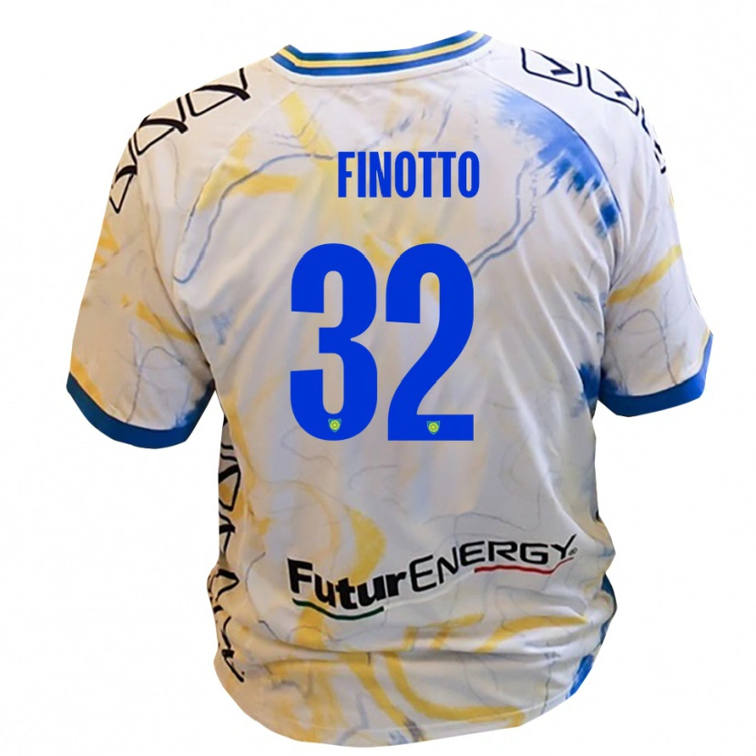 Danxen Herren Mattia Finotto #32 Weiß Gelb Blau Auswärtstrikot Trikot 2025/26 T-Shirt Schweiz