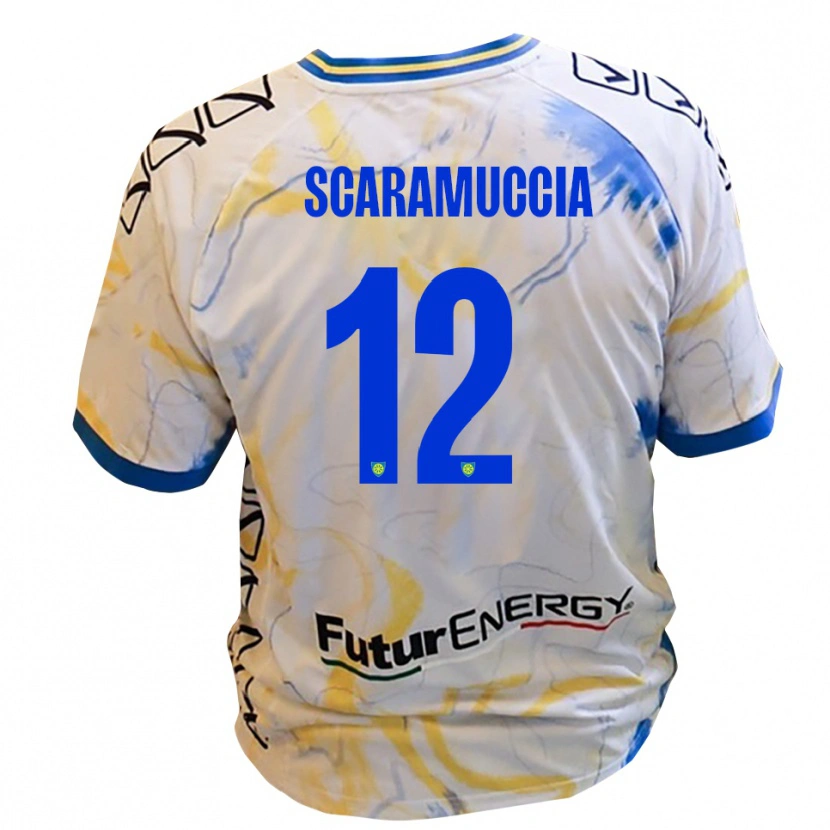 Danxen Herren Francesco Scaramuccia #12 Weiß Gelb Blau Auswärtstrikot Trikot 2025/26 T-Shirt Schweiz