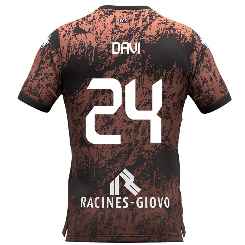 Danxen Herren Simone Davi #24 Braun Schwarz Auswärtstrikot Trikot 2025/26 T-Shirt Schweiz