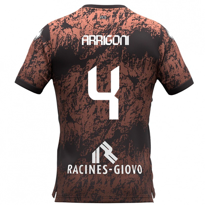 Danxen Herren Tommaso Arrigoni #4 Braun Schwarz Auswärtstrikot Trikot 2025/26 T-Shirt Schweiz