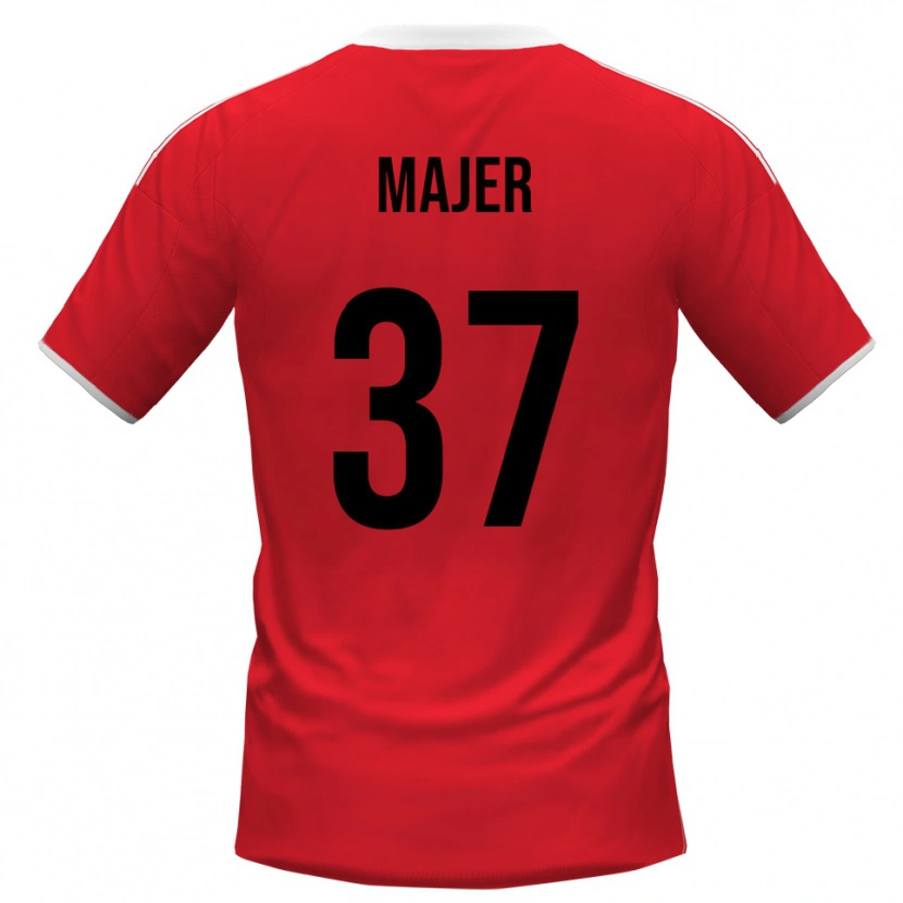 Danxen Herren Zan Majer #37 Rot Weiß Auswärtstrikot Trikot 2025/26 T-Shirt Schweiz