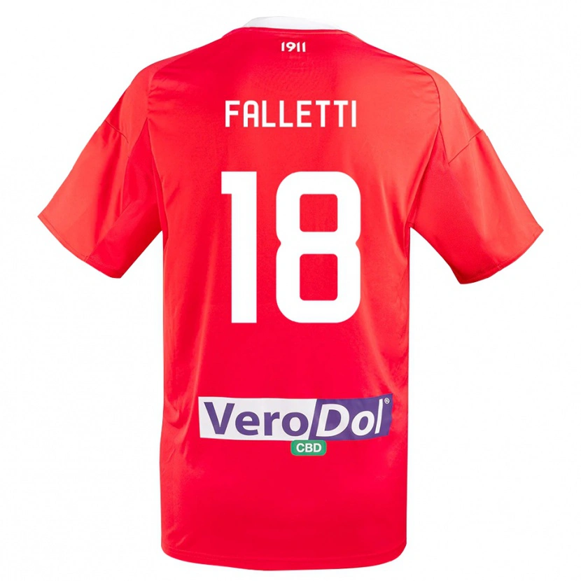 Danxen Herren César Falletti #18 Rot Weiß Auswärtstrikot Trikot 2025/26 T-Shirt Schweiz