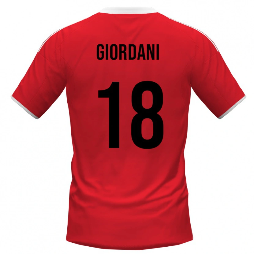 Danxen Herren Andrea Giordani #18 Rot Weiß Auswärtstrikot Trikot 2025/26 T-Shirt Schweiz
