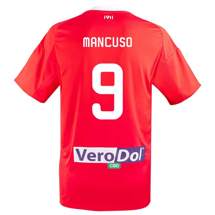 Danxen Herren Leonardo Mancuso #9 Rot Weiß Auswärtstrikot Trikot 2025/26 T-Shirt Schweiz
