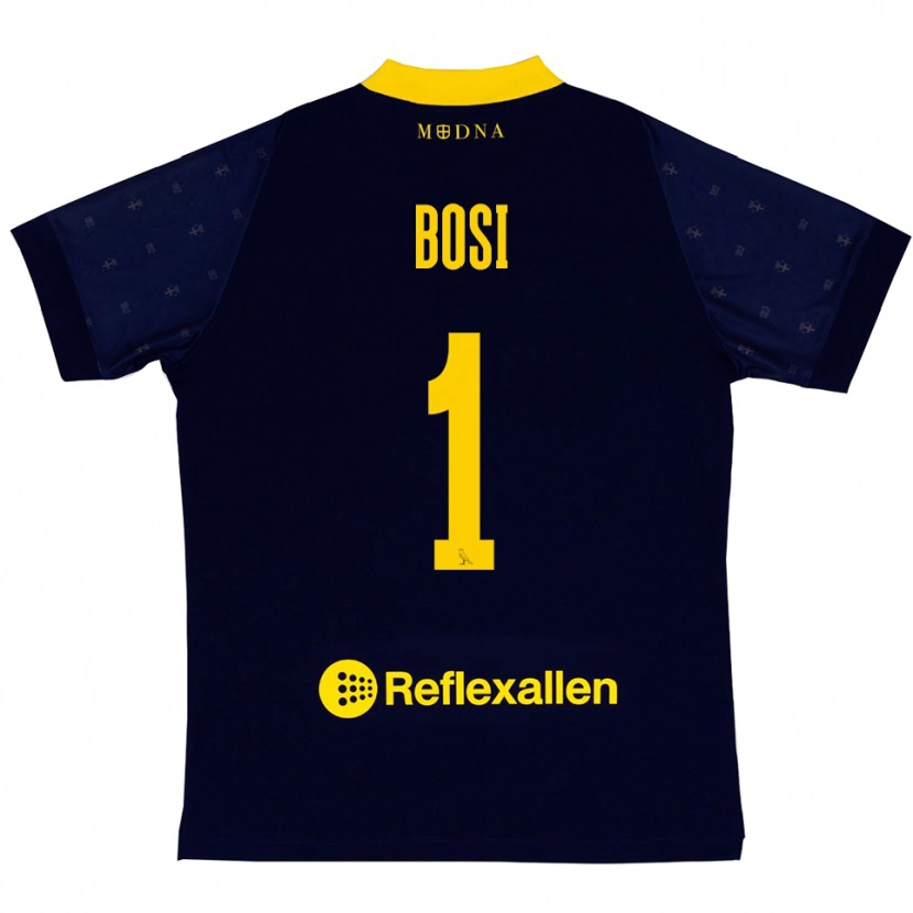 Danxen Herren Matteo Bosi #1 Marineblau Gelb Auswärtstrikot Trikot 2025/26 T-Shirt Schweiz