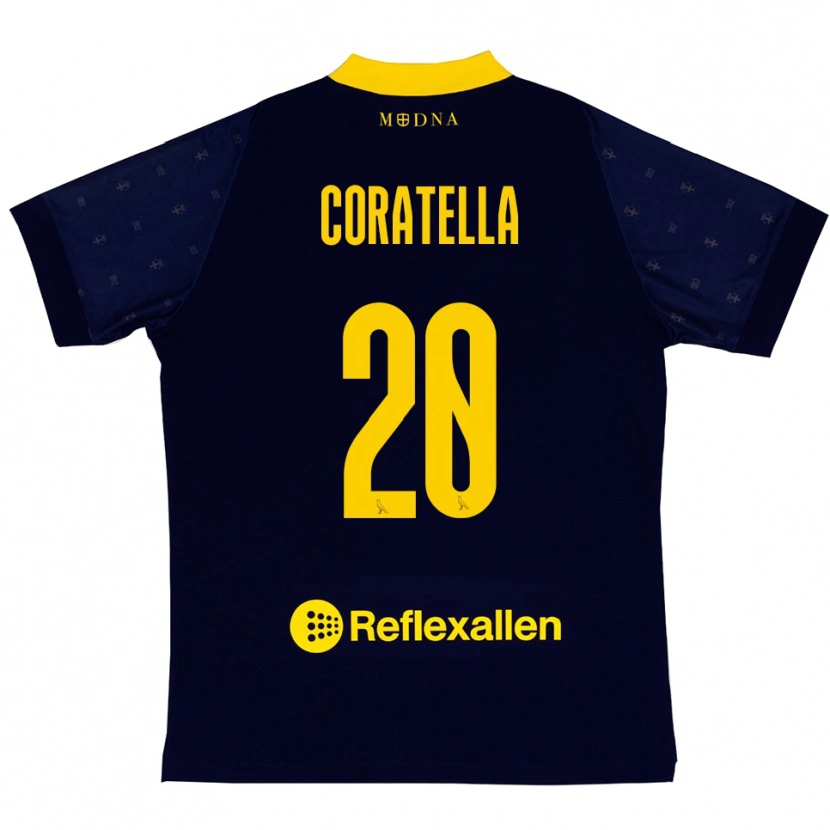 Danxen Herren Fabio Coratella #20 Marineblau Gelb Auswärtstrikot Trikot 2025/26 T-Shirt Schweiz