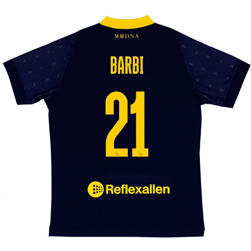 Danxen Herren Edoardo Barbi #21 Marineblau Gelb Auswärtstrikot Trikot 2025/26 T-Shirt Schweiz