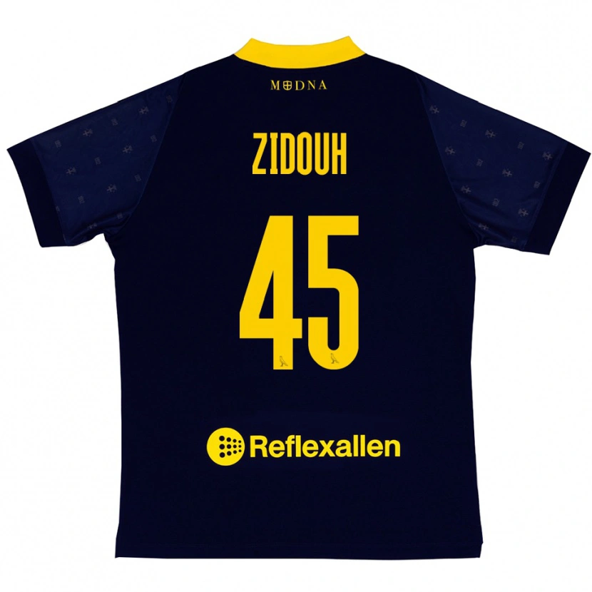 Danxen Herren Taha Zidouh #45 Marineblau Gelb Auswärtstrikot Trikot 2025/26 T-Shirt Schweiz