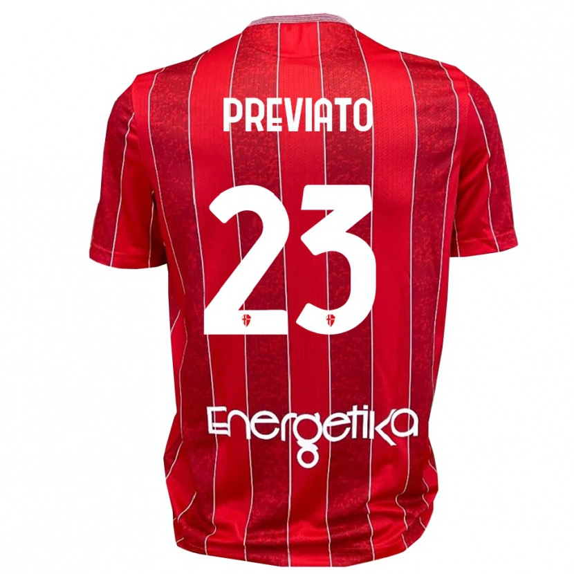Danxen Herren Sebastiano Previato #23 Rot Weiß Auswärtstrikot Trikot 2025/26 T-Shirt Schweiz