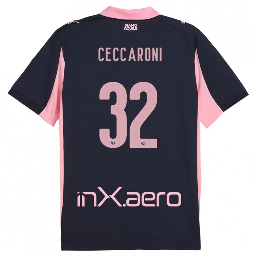 Danxen Herren Pietro Ceccaroni #32 Marineblau Pink Auswärtstrikot Trikot 2025/26 T-Shirt Schweiz