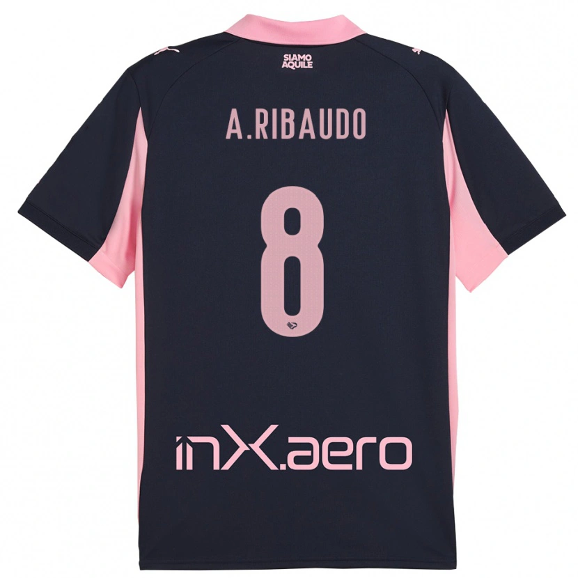 Danxen Herren Alessandro Ribaudo #8 Marineblau Pink Auswärtstrikot Trikot 2025/26 T-Shirt Schweiz