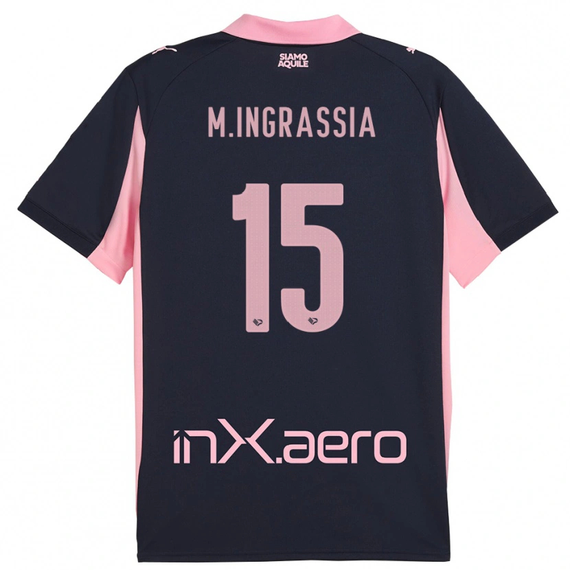 Danxen Herren Manuel Ingrassia #15 Marineblau Pink Auswärtstrikot Trikot 2025/26 T-Shirt Schweiz