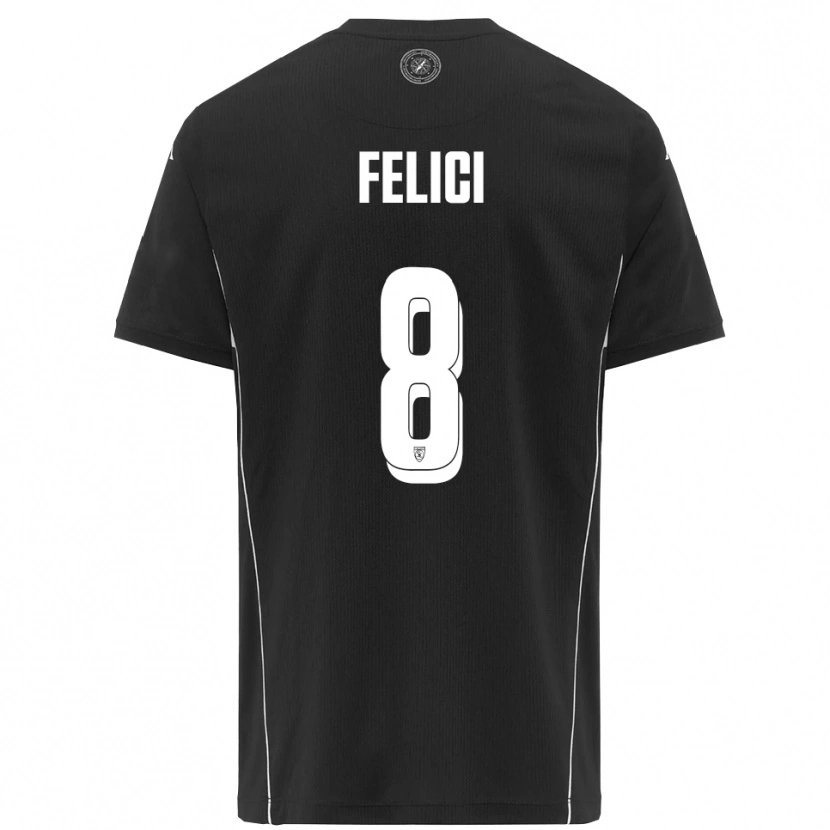Danxen Herren Giuseppe Felici #8 Schwarz Weiß Auswärtstrikot Trikot 2025/26 T-Shirt Schweiz