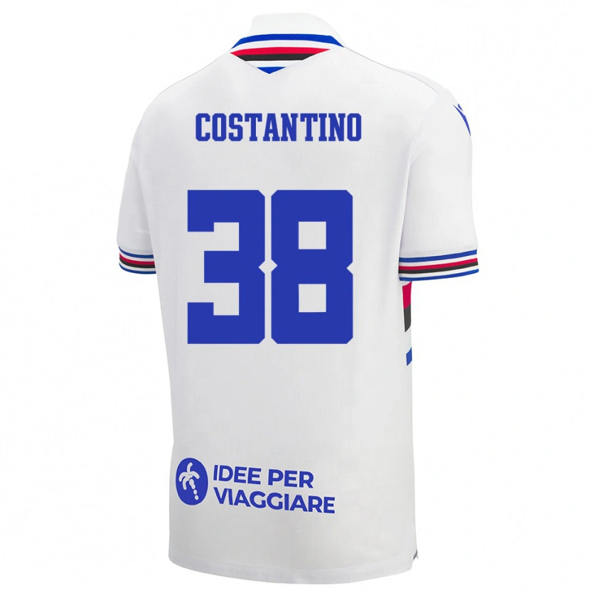 Danxen Herren Lorenzo Costantino #38 Weiß Blau Rot Auswärtstrikot Trikot 2025/26 T-Shirt Schweiz