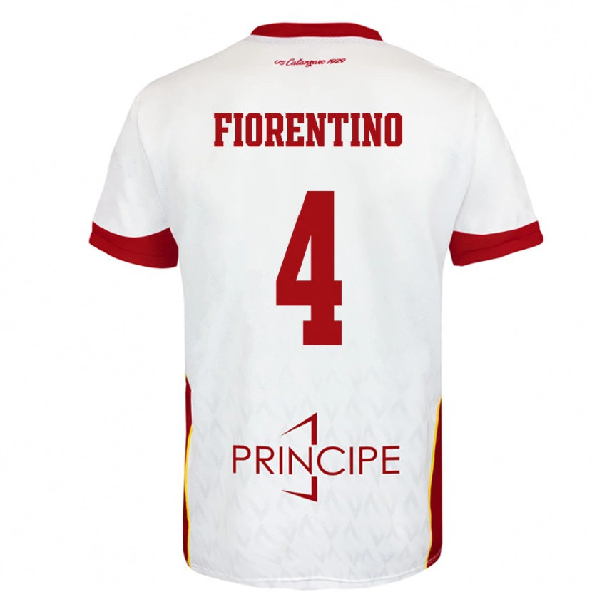 Danxen Herren Carlo Fiorentino #4 Weiß Rot Auswärtstrikot Trikot 2025/26 T-Shirt Schweiz
