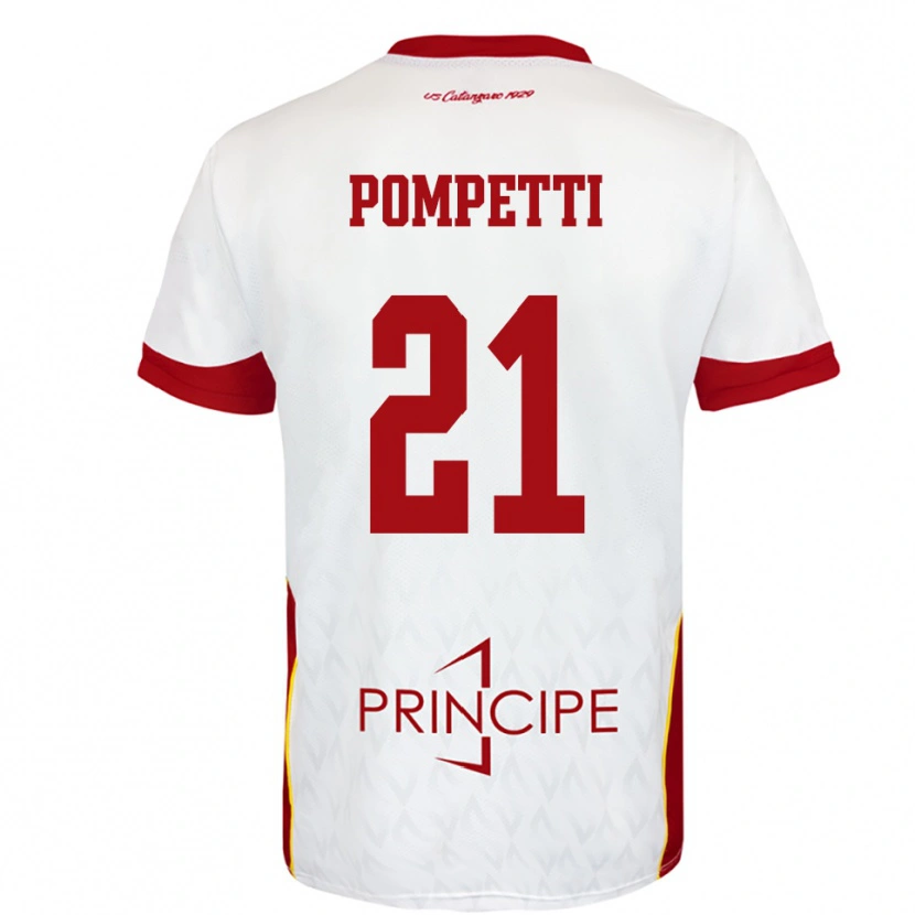 Danxen Herren Marco Pompetti #21 Weiß Rot Auswärtstrikot Trikot 2025/26 T-Shirt Schweiz
