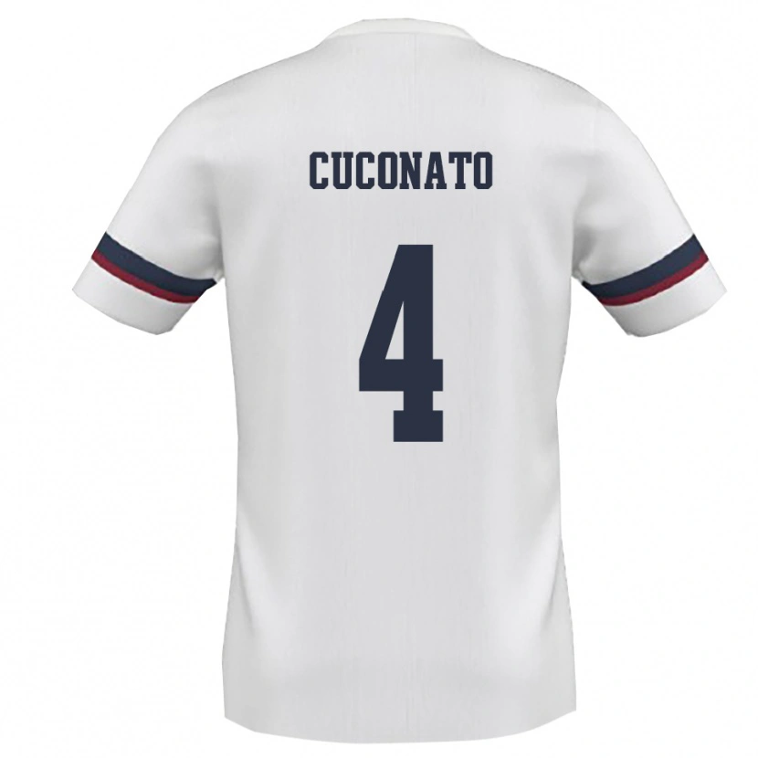 Danxen Herren Giuseppe Cuconato #4 Weiß Rot Auswärtstrikot Trikot 2025/26 T-Shirt Schweiz