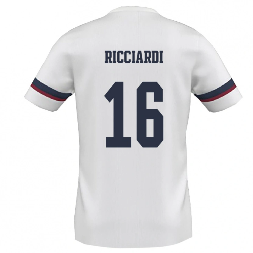 Danxen Herren Manuel Ricciardi #16 Weiß Rot Auswärtstrikot Trikot 2025/26 T-Shirt Schweiz