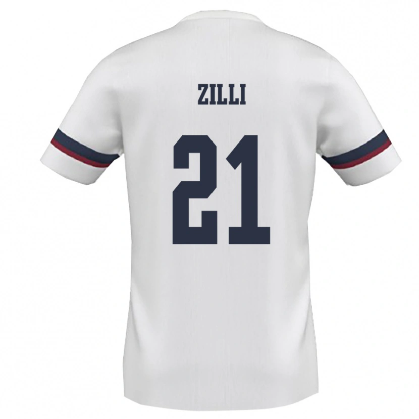Danxen Herren Massimo Zilli #21 Weiß Rot Auswärtstrikot Trikot 2025/26 T-Shirt Schweiz