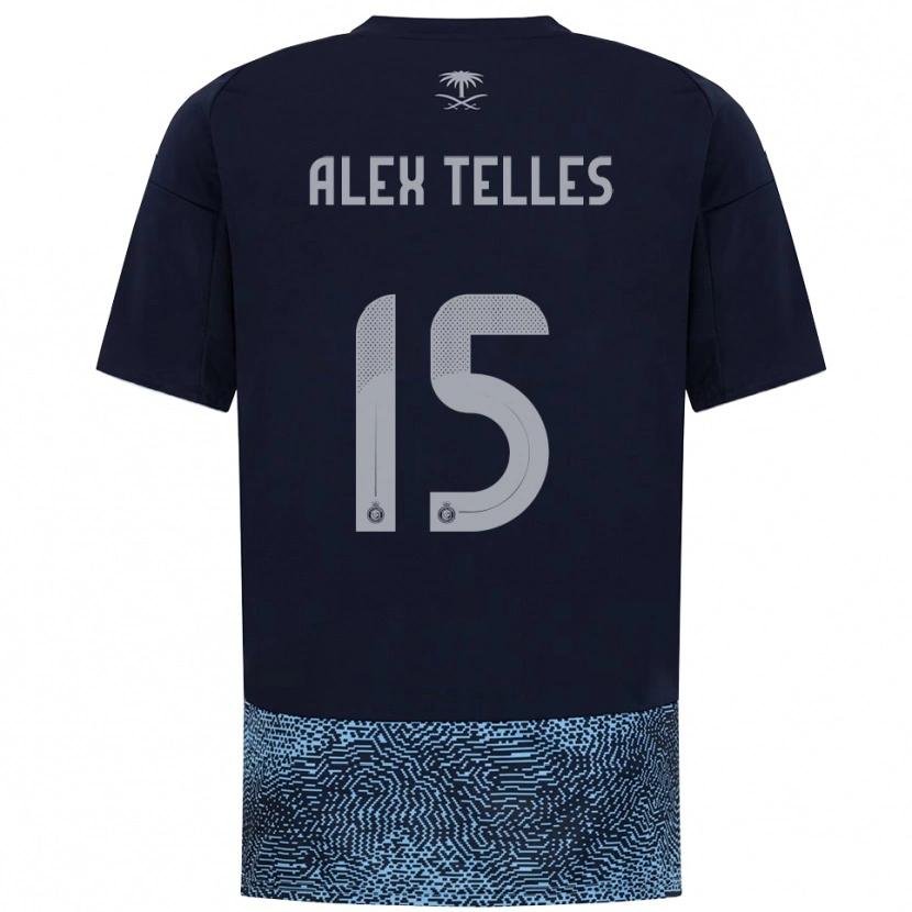 Danxen Herren Alex Telles #15 Marineblau Himmelblau Auswärtstrikot Trikot 2025/26 T-Shirt Schweiz
