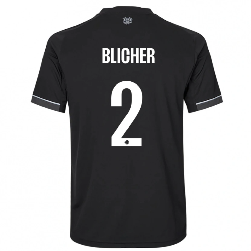 Danxen Herren Nicolai Blicher #2 Schwarz Weiß Auswärtstrikot Trikot 2025/26 T-Shirt Schweiz