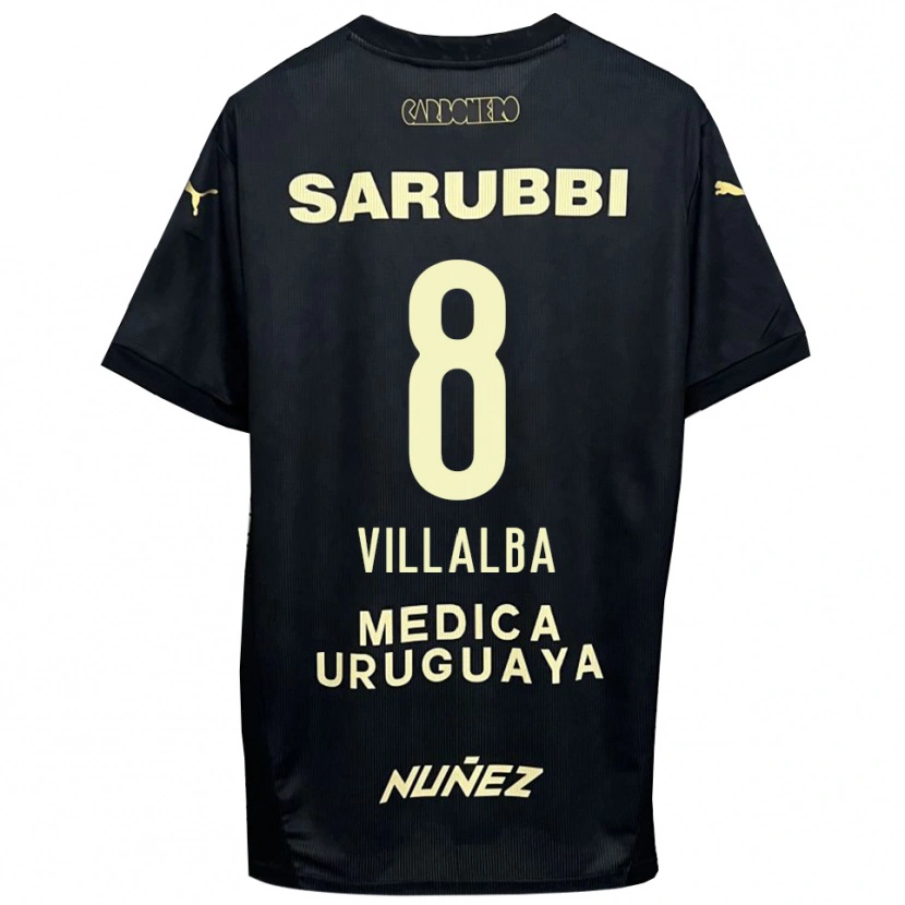 Danxen Herren Héctor Villalba #8 Schwarz Gold Auswärtstrikot Trikot 2025/26 T-Shirt Schweiz