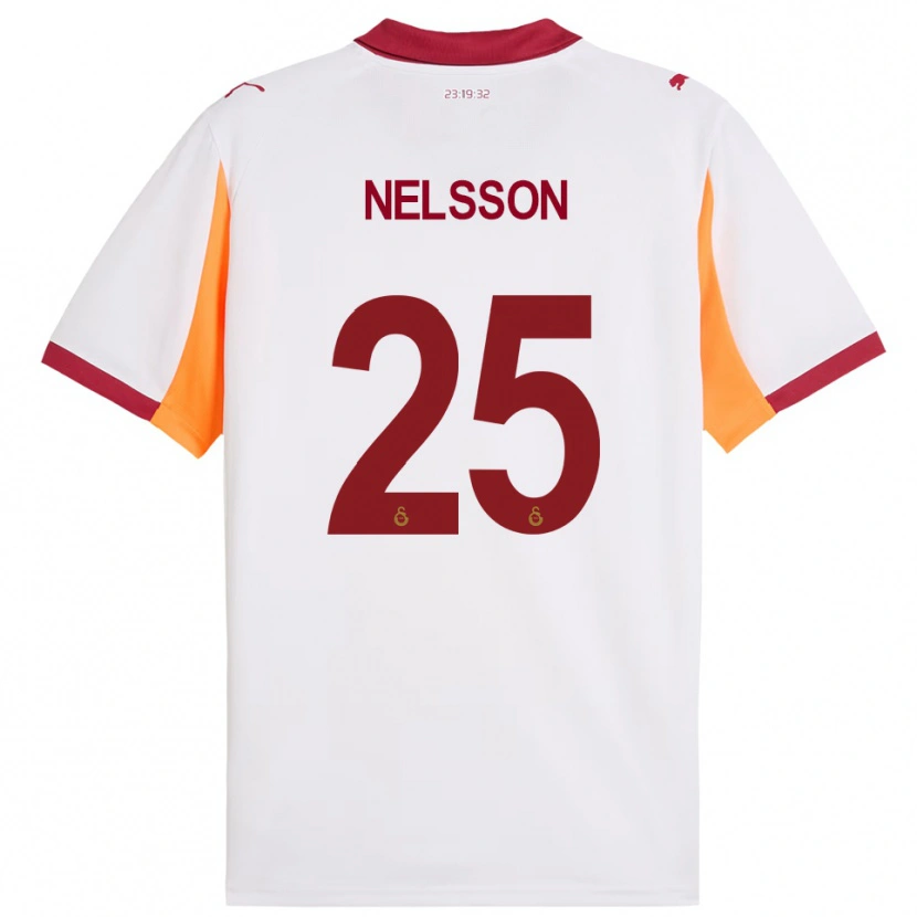 Danxen Herren Victor Nelsson #25 Weiß Rot Auswärtstrikot Trikot 2025/26 T-Shirt Schweiz