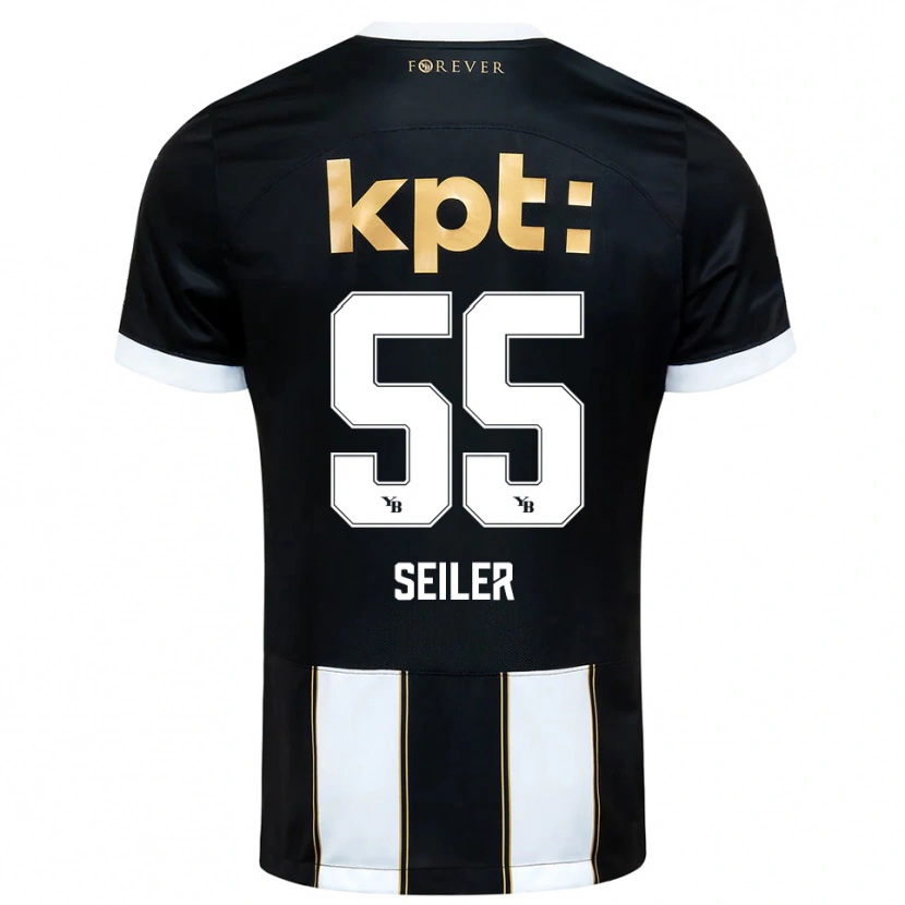 Danxen Herren Mats Seiler #55 Schwarz Weiß Auswärtstrikot Trikot 2025/26 T-Shirt Schweiz