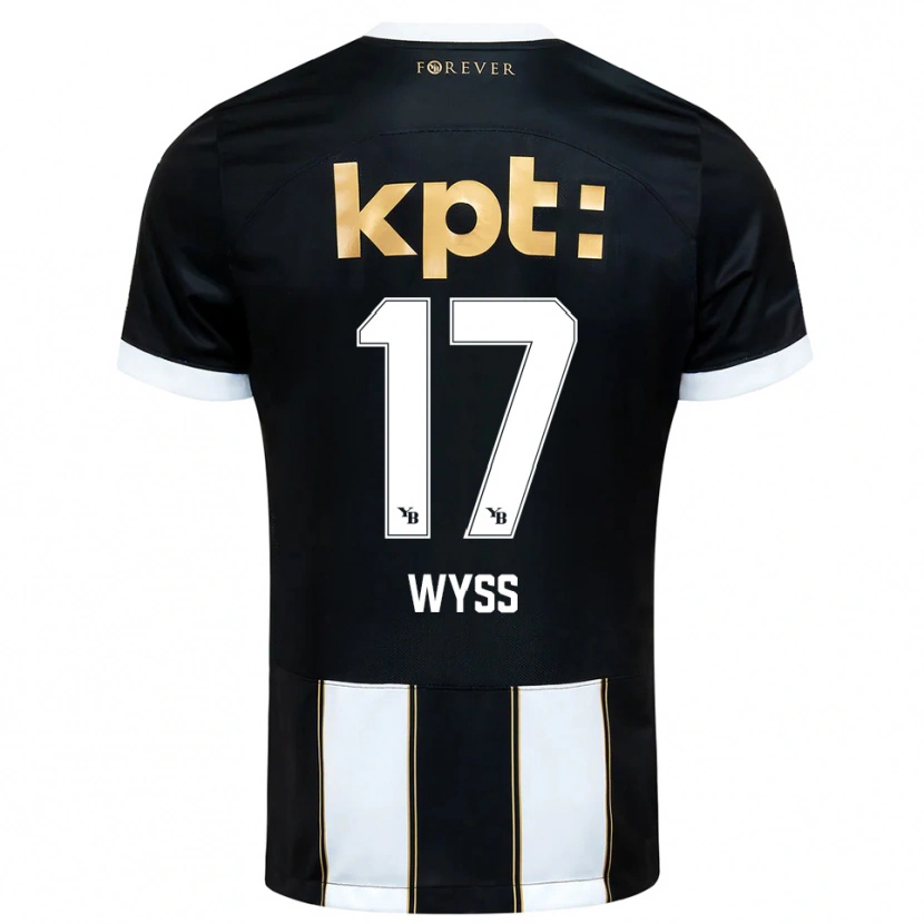 Danxen Herren Ryan Wyss #17 Schwarz Weiß Auswärtstrikot Trikot 2025/26 T-Shirt Schweiz