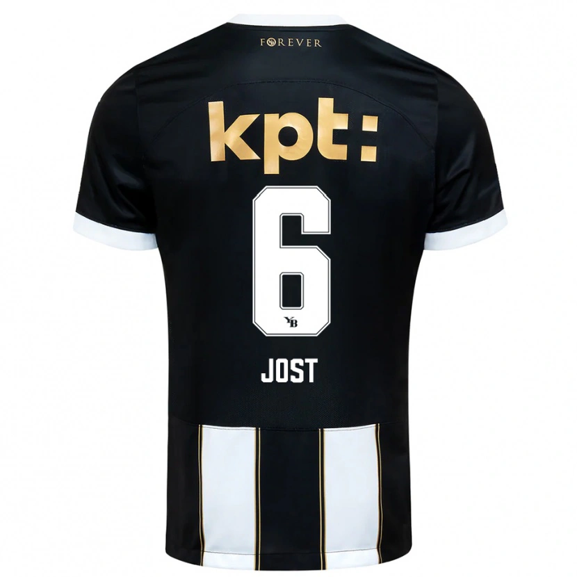 Danxen Herren Tristan Jost #6 Schwarz Weiß Auswärtstrikot Trikot 2025/26 T-Shirt Schweiz