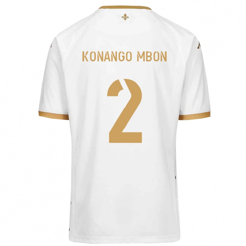 Danxen Herren Jordan Konango Mbon #2 Weiß Gold Auswärtstrikot Trikot 2025/26 T-Shirt Schweiz